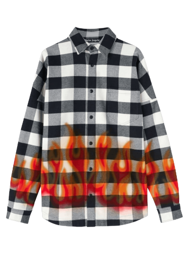 Риза Palm Angels Burning Logo Overshirt Черно | PMGA024F22FAB0021025