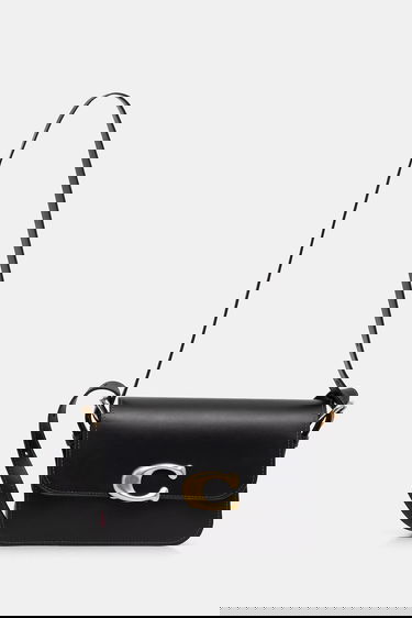 Чанта през рамо Coach Leather Flap Shoulder Bag with C-Lock Черно | CAM17, 0