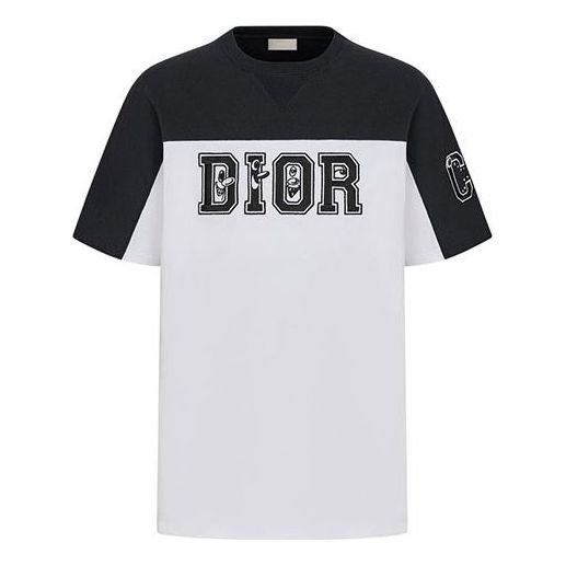 Тениска Dior Colorblock Logo T-Shirt Бяло | 193J646A0554-580