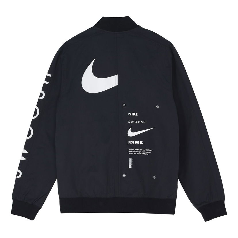 Яке бомбър Nike Sportswear Swoosh Unlined Jacket Черно | DJ5368-010