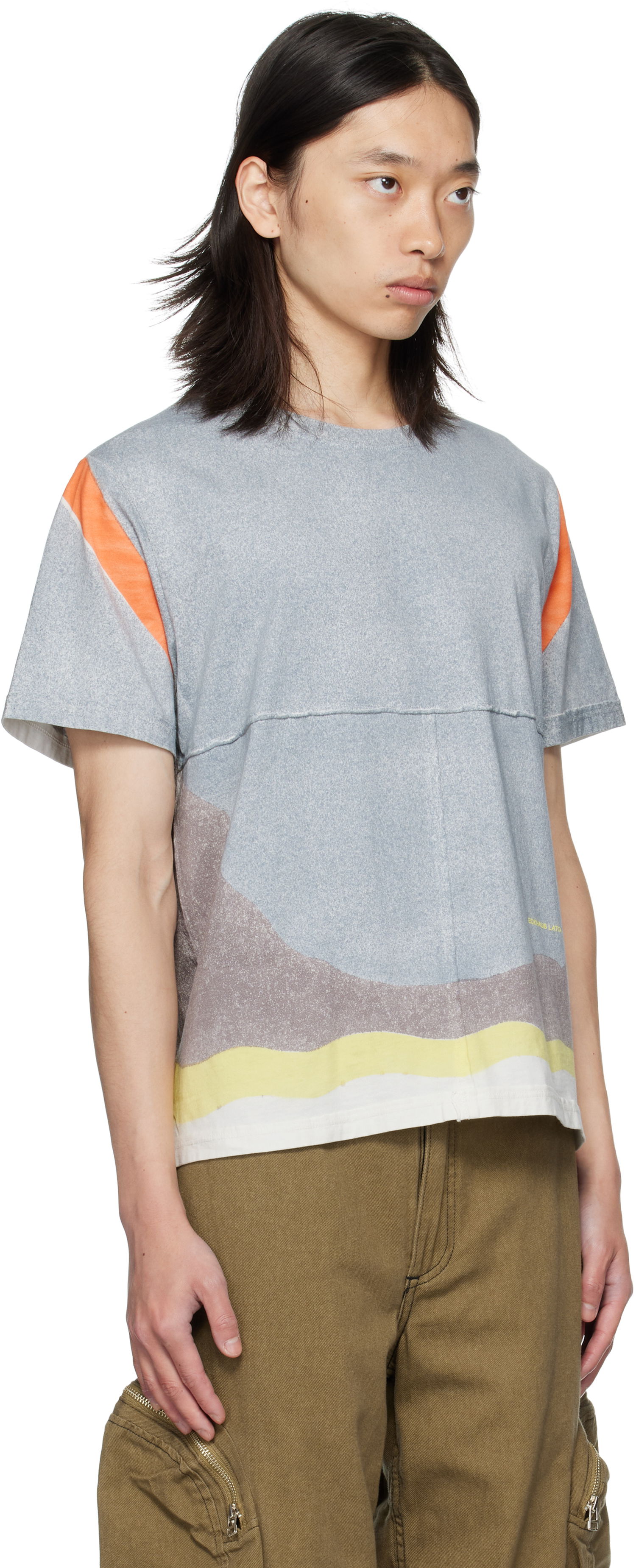 Тениска Eckhaus Latta Eckhaus Latta Lapped T-Shirt Сиво | 301-EL-PF25-V, 1
