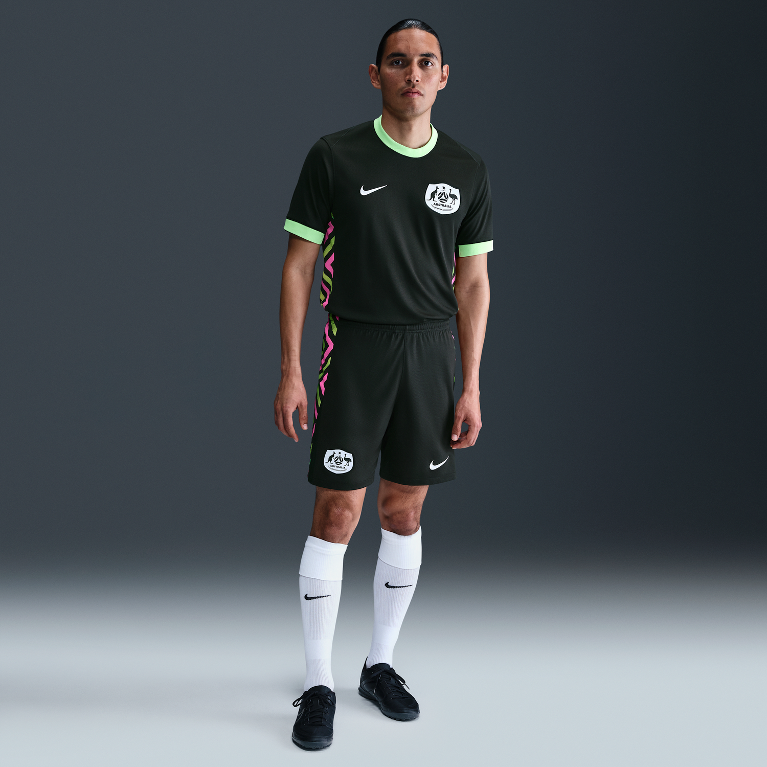 Фланелка Nike Australia Stadium 2025 Dri-FIT Replica Men's Soccer Shorts Черно | HQ1449-321, 0