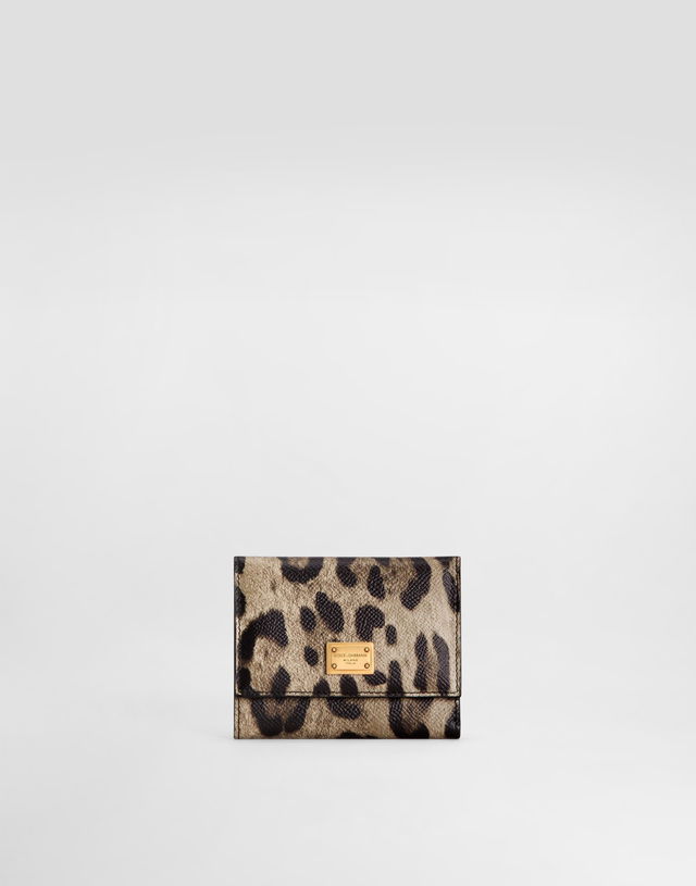 Leopard-print Wallet in Dauphine Calfskin
