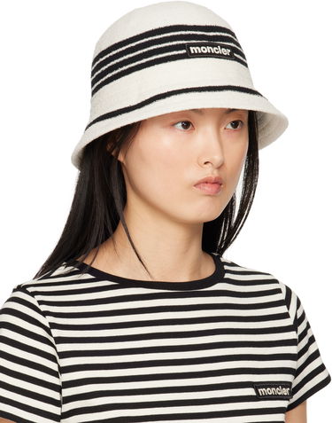 Шапка Moncler Moncler Striped Bucket Hat Бяло | K10933B000570U488, 1
