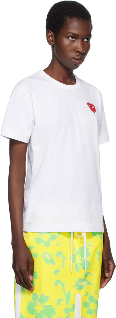 Тениска Comme des Garçons CDG Play Rhinestone Heart T-Shirt Бяло | AX-T801-051, 1