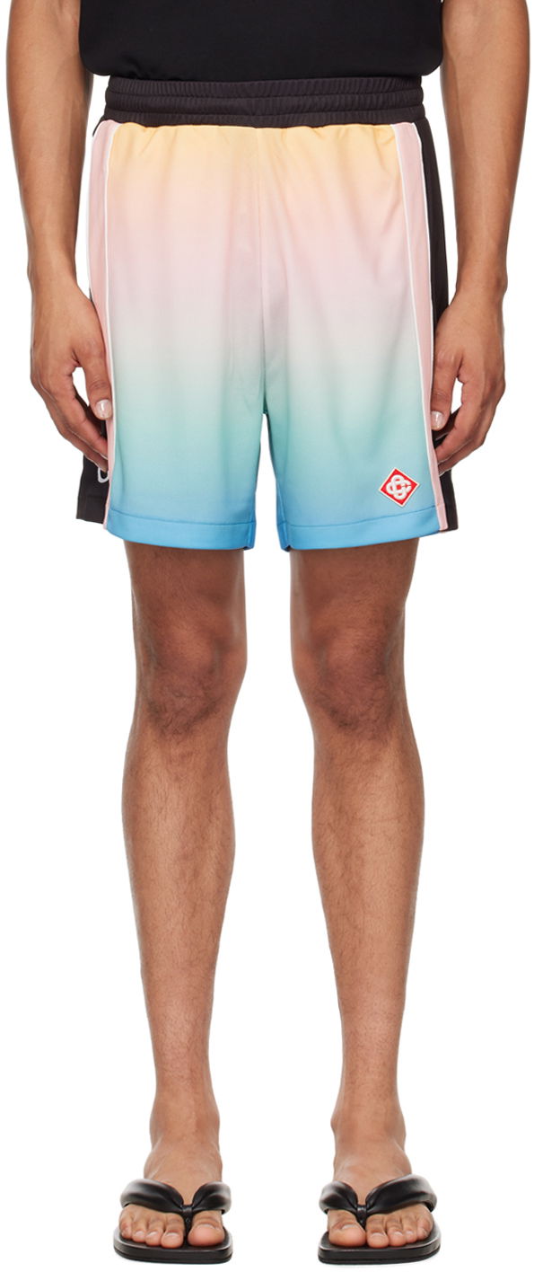 Къси панталони Casablanca Pastel Gradient Athletic Shorts Синьо | MPF24-JTR-178-01