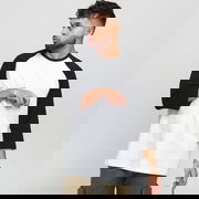 Contrast 3/4 Sleeve Raglan Tee