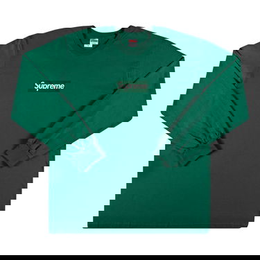 Тениска Supreme Box Logo Long-Sleeve Tee Зелено | FW20T15 LIGHT PINE, 1