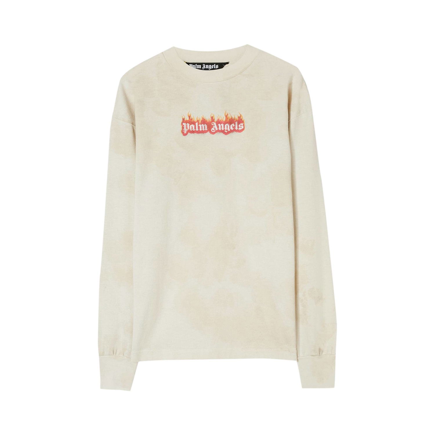 Тениска Palm Angels Long Sleeve Burning Logo Classic Tee Бежово | PMAB002F22JER0020310, 1