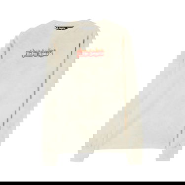 Тениска Palm Angels Long Sleeve Burning Logo Classic Tee Бежово | PMAB002F22JER0020310, 1