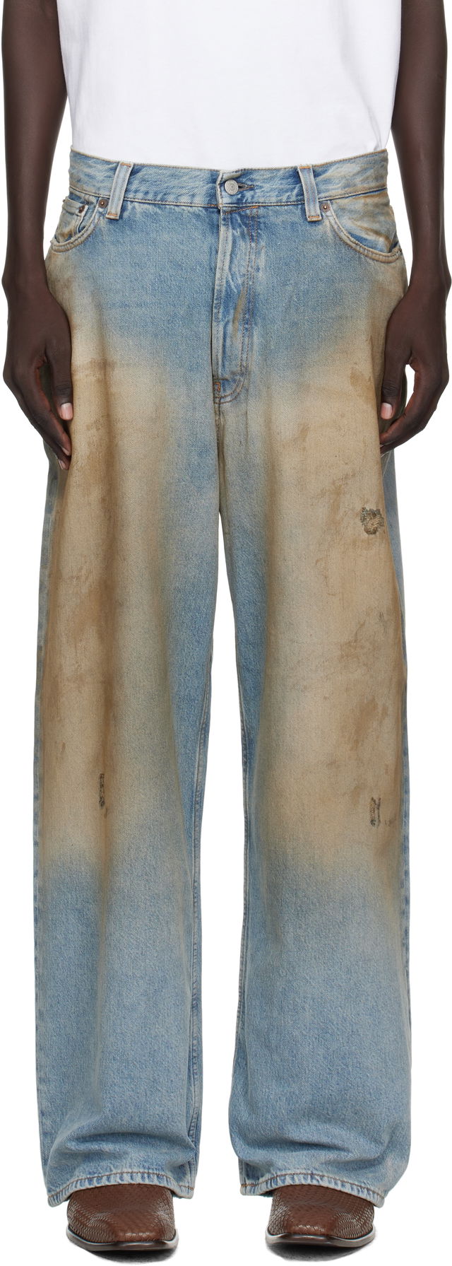 2023 Loose Fit Mud Effect Jeans