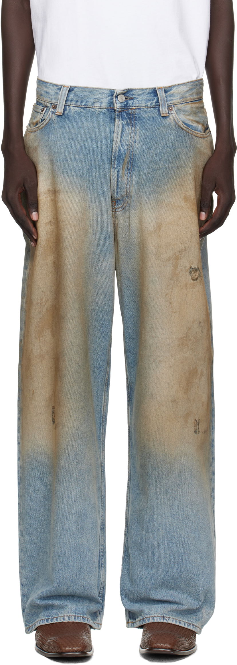 Дънки Acne Studios 2023 Loose Fit Mud Effect Jeans Многоцветен | C00088-