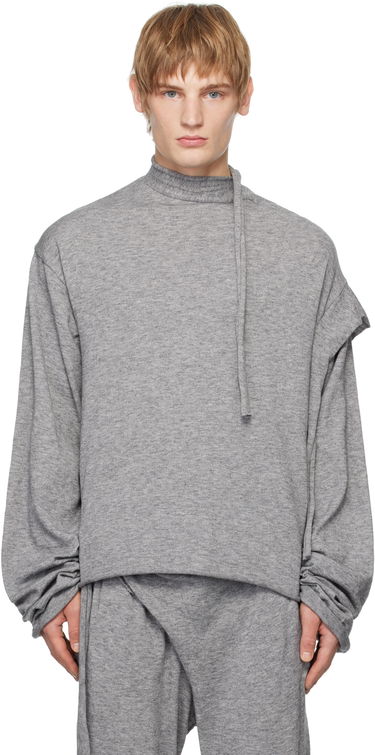 Пуловер Ottolinger Ottolinger Strap Knit Loose Longsleeve Sweatshirt Сиво | 2204010211, 0