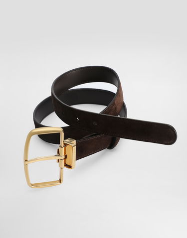 Колани Dolce & Gabbana Dolce & Gabbana Split Calfskin Belt with Square Buckle Кафяво | BE1666AO16580081, 1