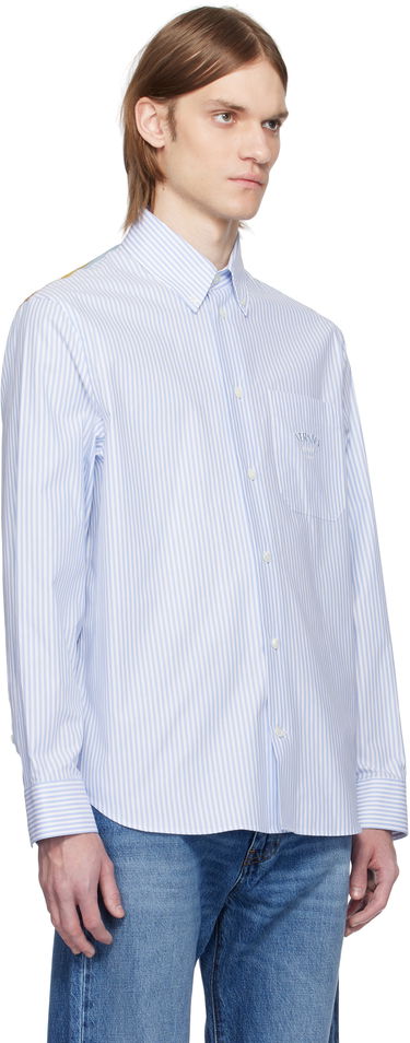 Риза Versace Versace Striped Poplin Shirt Синьо | 1016210_1A13450, 1