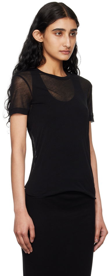 Тениска Helmut Lang Helmut Lang Sheer T-Shirt Черно | O04HW516, 1