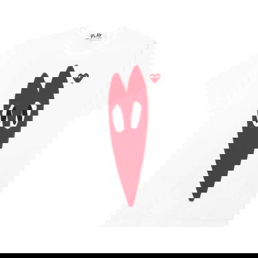 Тениска Comme des Garçons PLAY Red Emblem Long Heart T-Shirt Бяло | AZ T224 051 1, 1