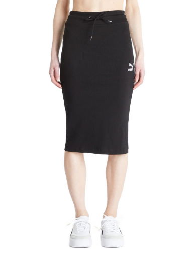 Пола Puma Classics Ribbed Midi Skirt Черно | 533508-01