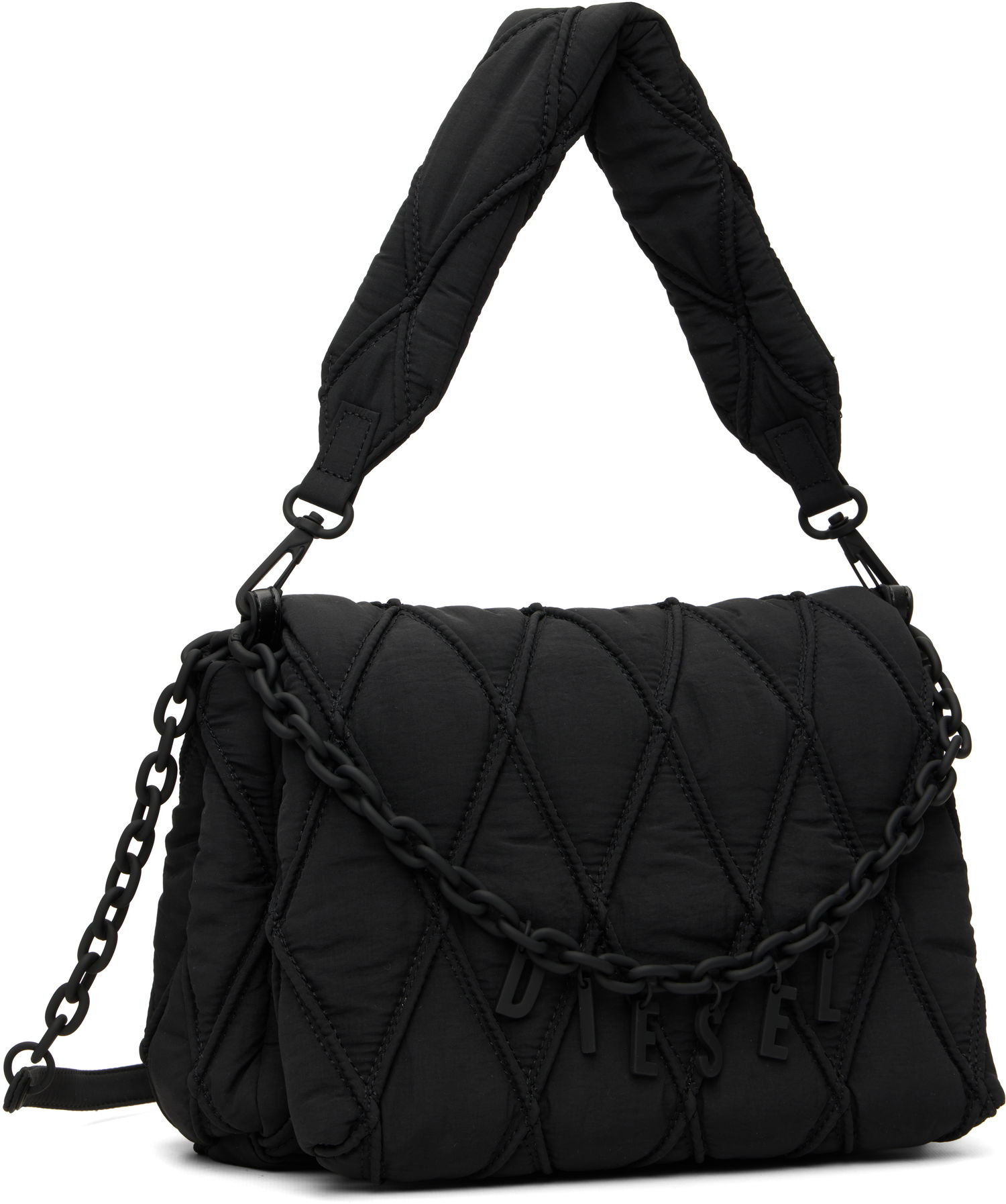 Чанта през рамо Diesel Charm-D M Quilted Shoulder Bag Черно | X10265 P8048, 1