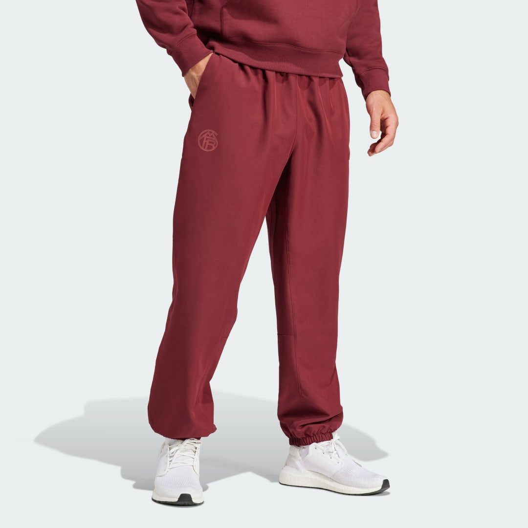 Спортни панталони adidas Originals FC Bayern Lifestyler Woven Бургунди | IB0994, 1