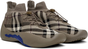 Облекло Burberry Burberry Check Knit Neptune Кафяво | 8101906, 3