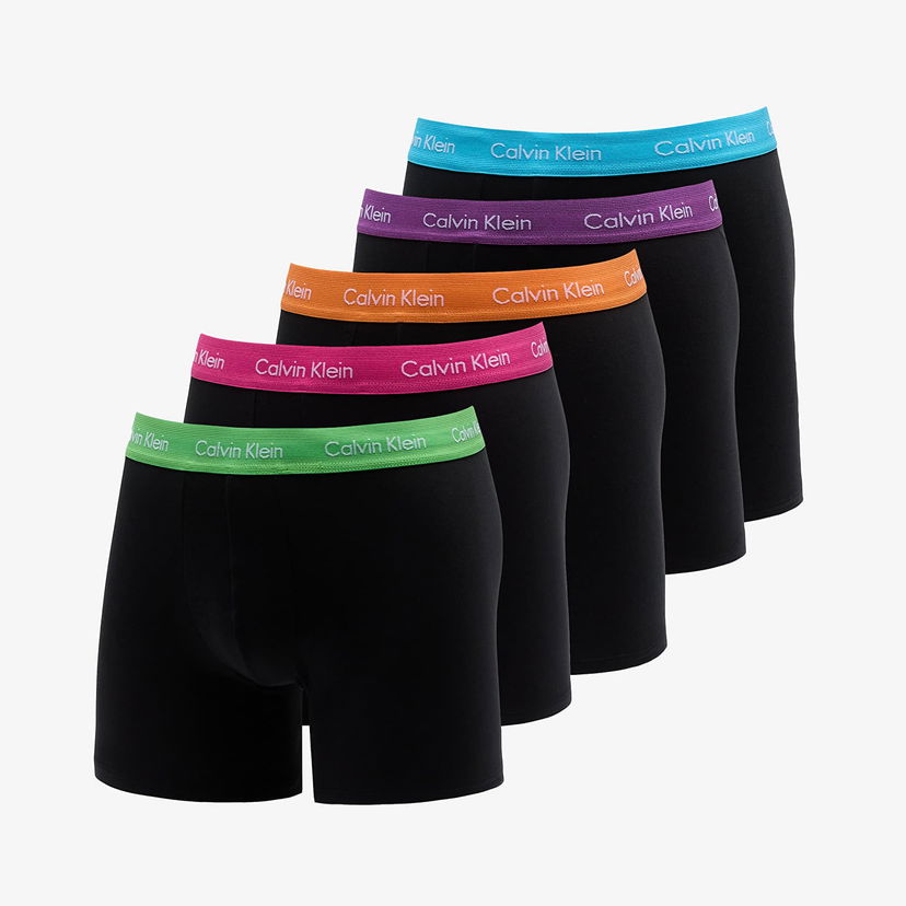 Боксерки CALVIN KLEIN Cotton Stretch Boxer Brief 5-Pack Black Черно | NB3917A NL5