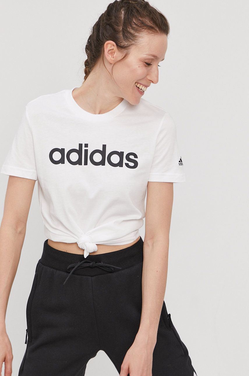 Тениска adidas Performance LOUNGEWEAR Essentials Slim Logo Бяло | GL0768, 0