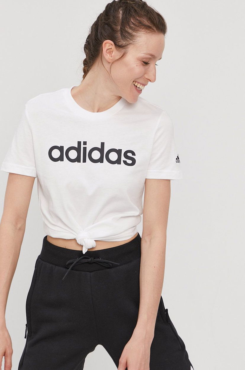 Тениска adidas Performance LOUNGEWEAR Essentials Slim Logo Бяло | GL0768