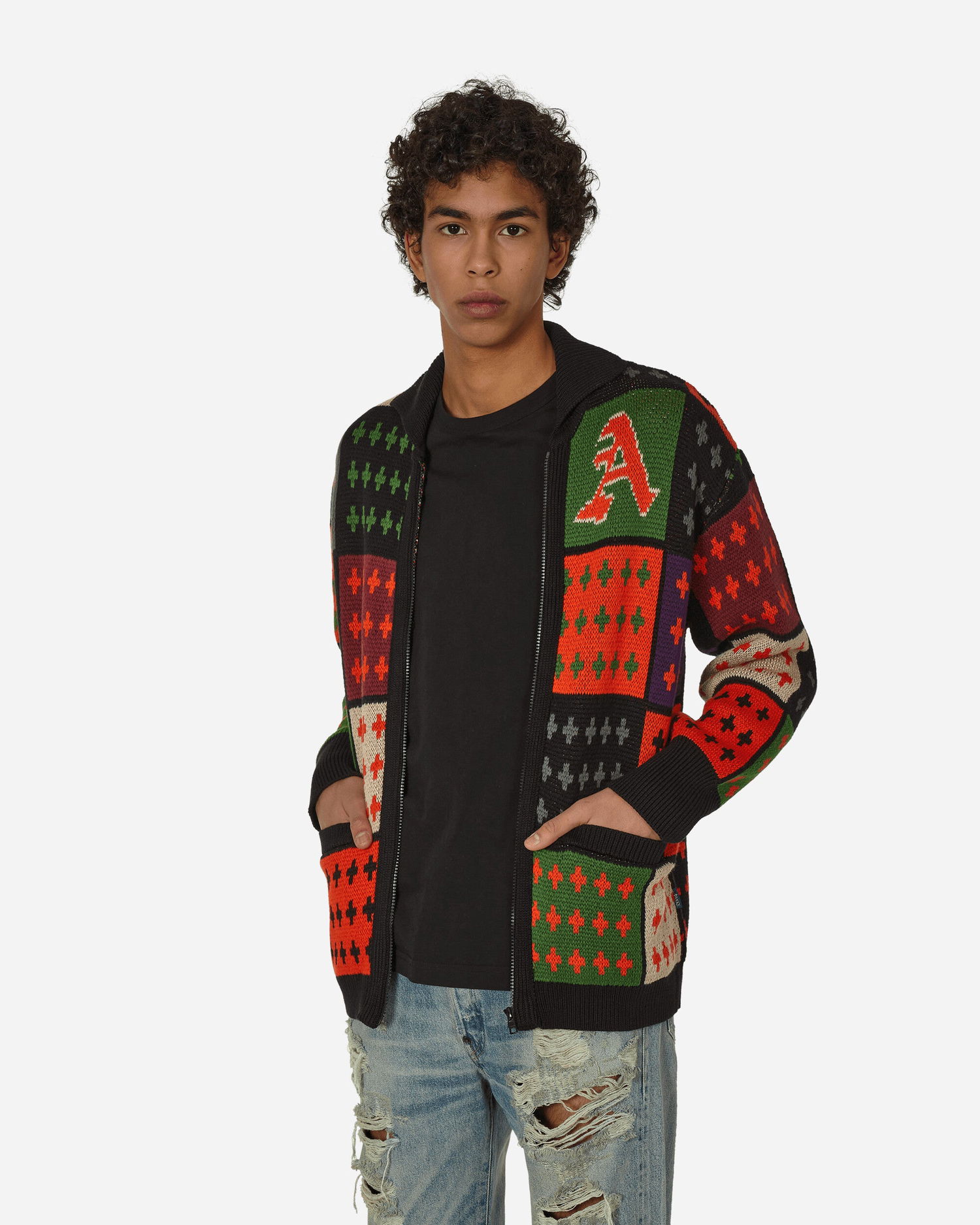 Пуловер Awake NY Stadium Zip Sweater Червено | AWK-FW23-KN001  MULTI, 0