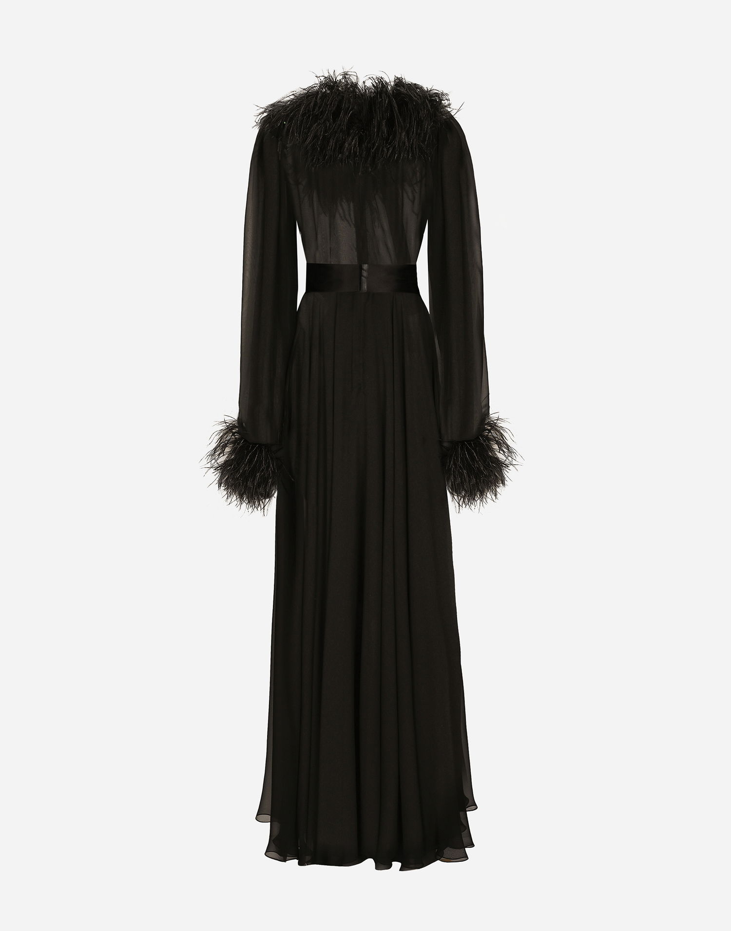 Pокля Dolce & Gabbana Silk Chiffon Maxi Dress Черно | F6JRCTFU1ATN0000, 1