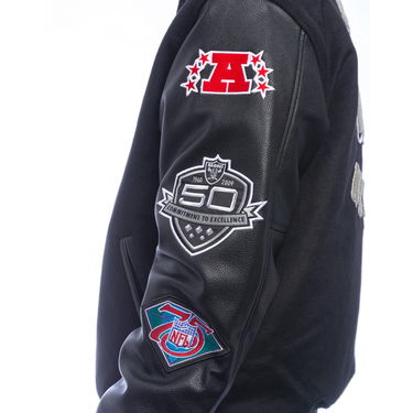Яке Mitchell & Ness NFL Blackout Collection Oakland Raiders Varsity Jacket Черно | JK9935-ORABLCK, 4