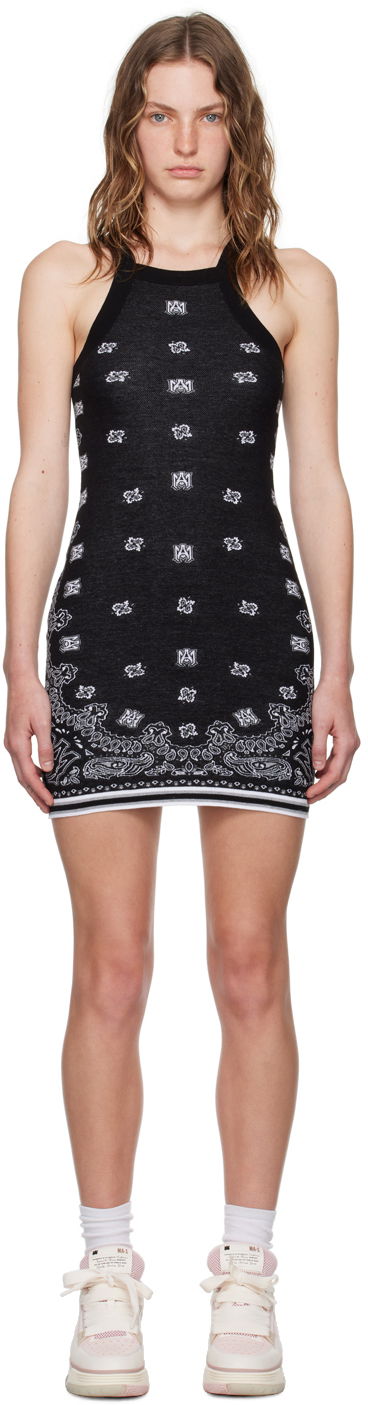 Pокля AMIRI Black Bandana Minidress Черно | AWKNRS1005