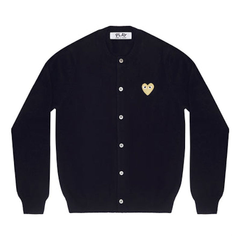 Пуловер Comme des Garçons Play Gold Heart Cardigan Черно | AZ-N049-051-2
