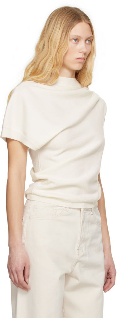 Пуловер Róhe Róhe Deconstructed Knitted T-Shirt Бяло | 415-23-337, 1