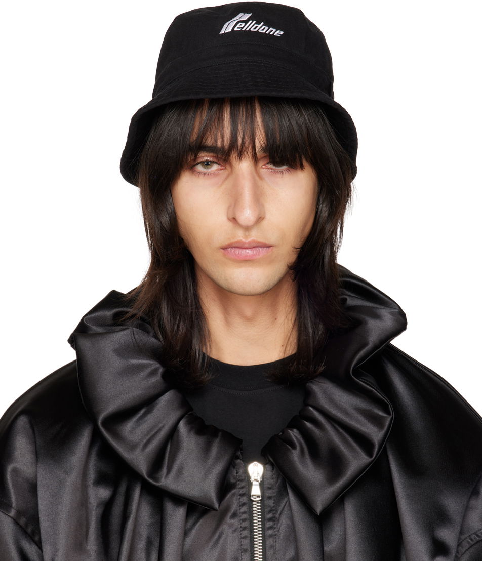 Шапка We11done Embroidered Bucket Hat Черно | WD-AH3-22-426-U-BK, 0