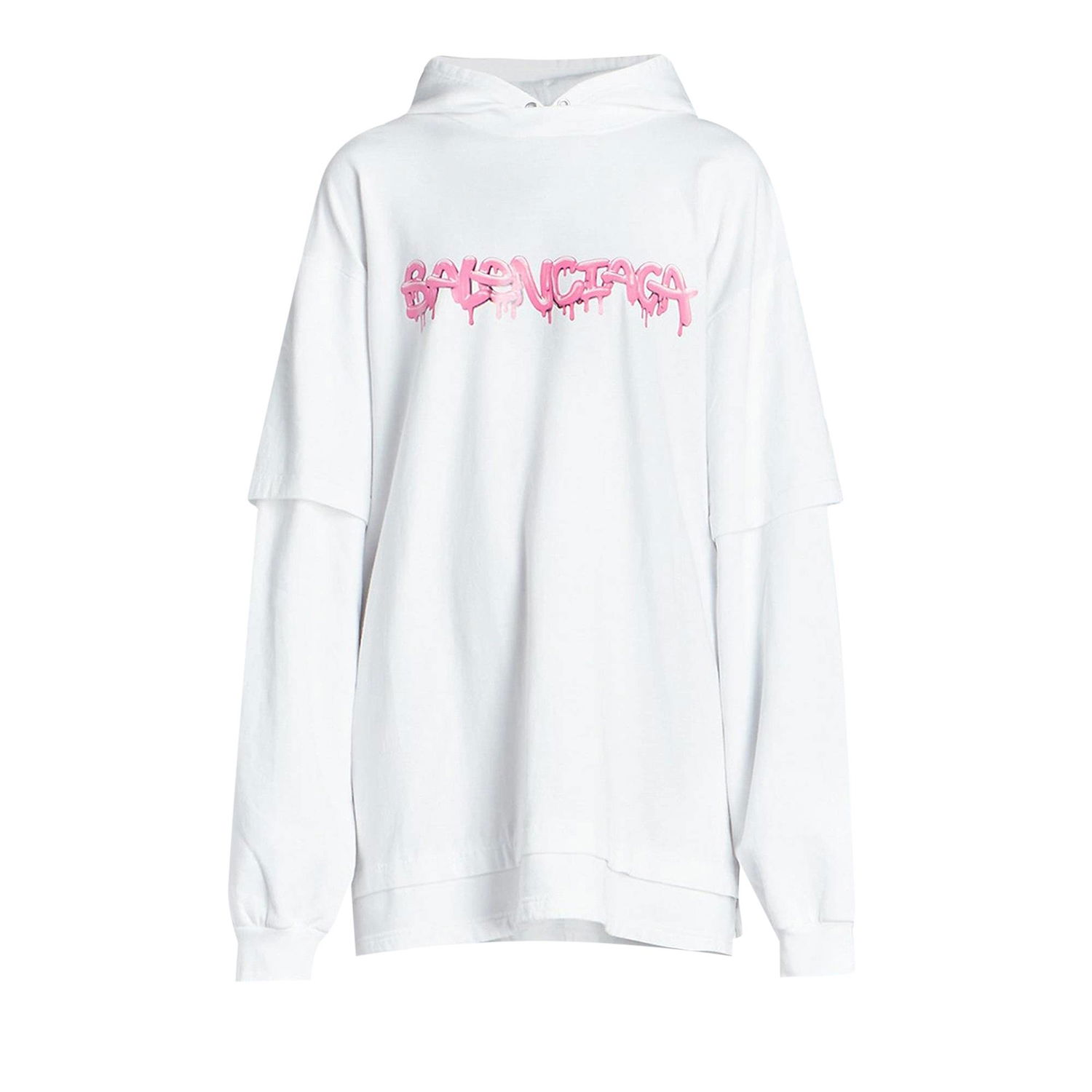 Суитчър Balenciaga Double Sleeve Hoodie Бяло | 681029 TLVF1 0901, 1