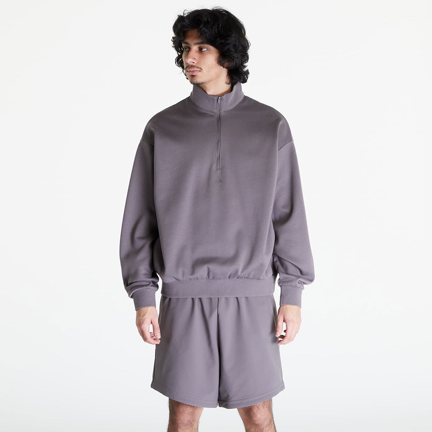 Суитчър adidas Originals Adicolor Basketball 1/2 Zip Hoodie UNISEX Лилаво | IW1627, 0