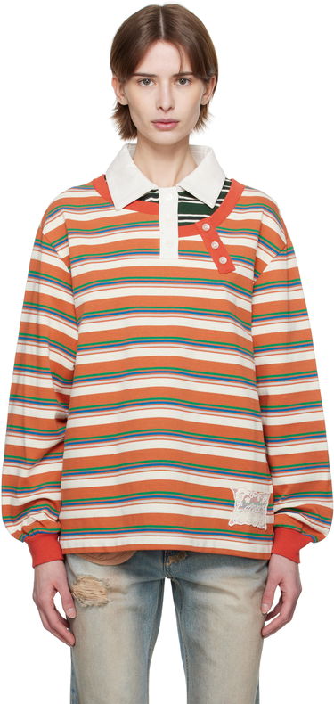 Поло тениска Andersson Bell Andersson Bell Striped Long Sleeve Polo Оранжево
 | atb1259w, 0