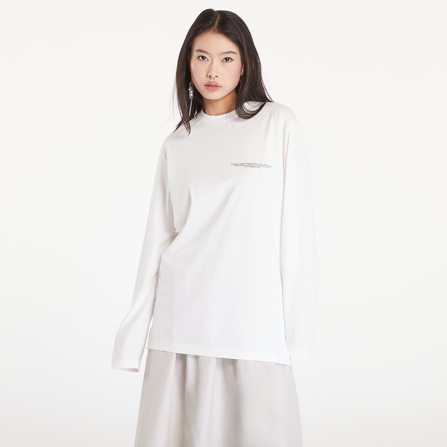 Тениска Y-3 Logo Long Sleeve Tee UNISEX Core White Бяло | JE9279, 0