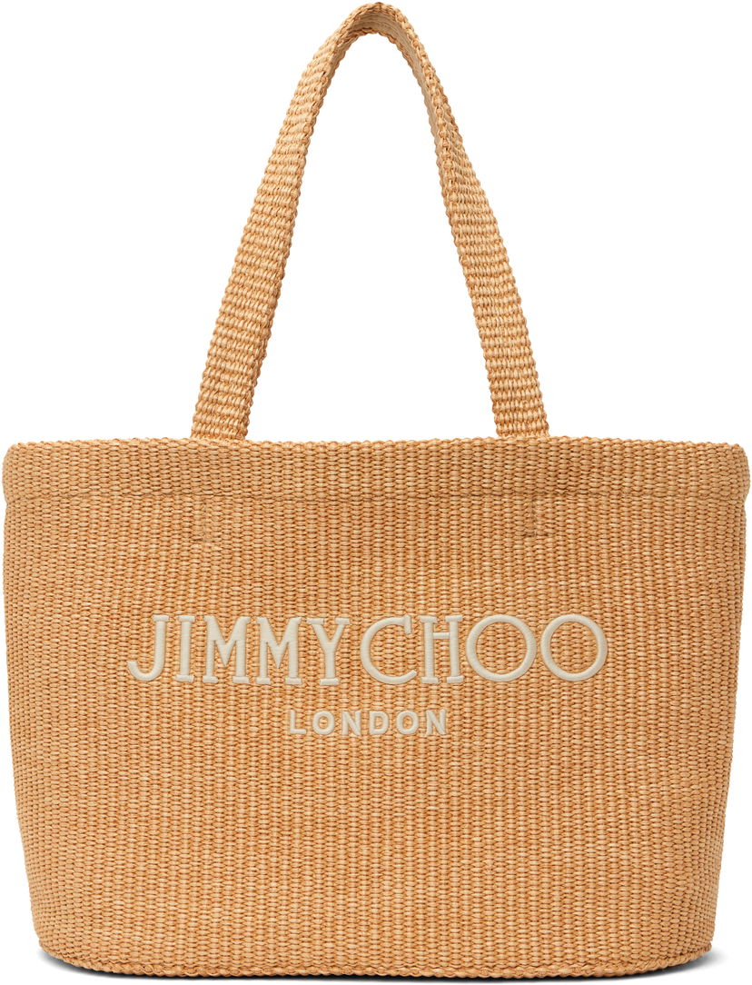 Голяма пазарска чанта Jimmy Choo Beach East-West Tote Bag Бежово | BEACH TOTE E/W JYN