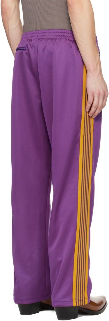 Спортни панталони Needles Poly Smooth Straight-Leg Side-Stripe Track Pants with Embroidered Logo Лилаво | QV307, 2