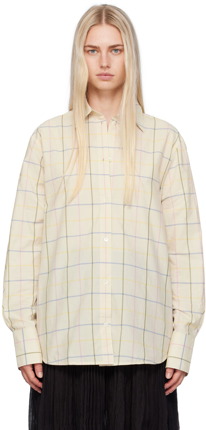 Риза TOTEME TOTEME Droptail Plaid Shirt Бяло | 243-WRT2522-FB0203, 0