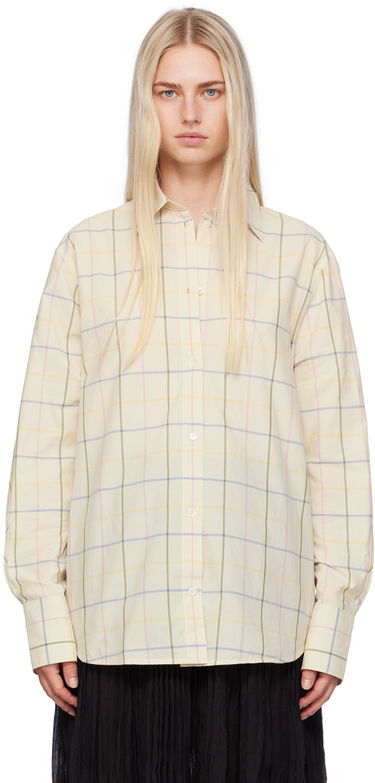 Риза TOTEME TOTEME Droptail Plaid Shirt Бяло | 243-WRT2522-FB0203, 0