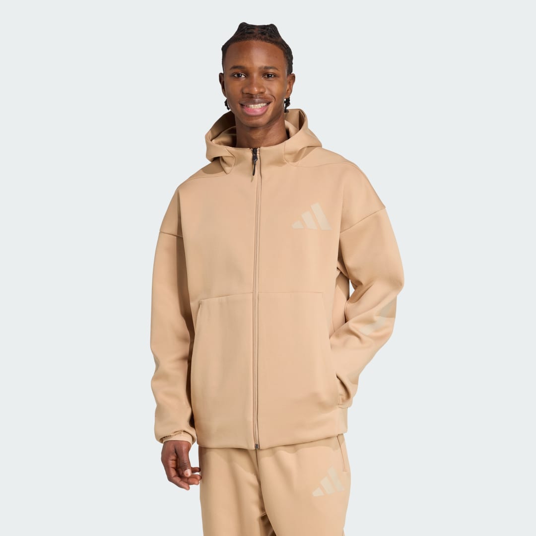Яке adidas Performance Z.N.E. Full-Zip Hooded Jacket Бежово | KC7904, 0