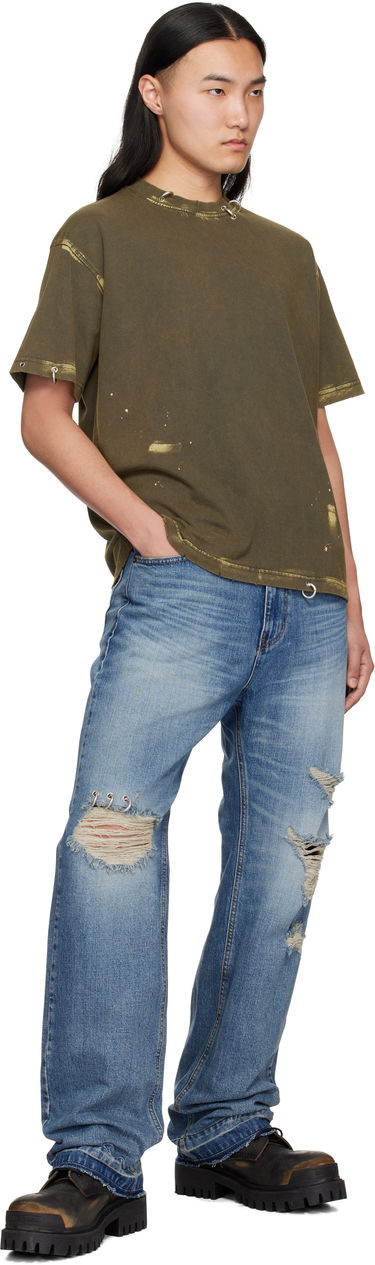 Тениска We11done We11done Pierced T-Shirt Зелено | WD-TT0-25-770-U-CH, 3
