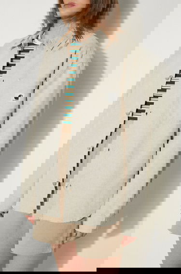 Риза Carhartt WIP Ethel Shirt Jac Relaxed Linen Blend Classic Collar Бежово | I033569.502, 4