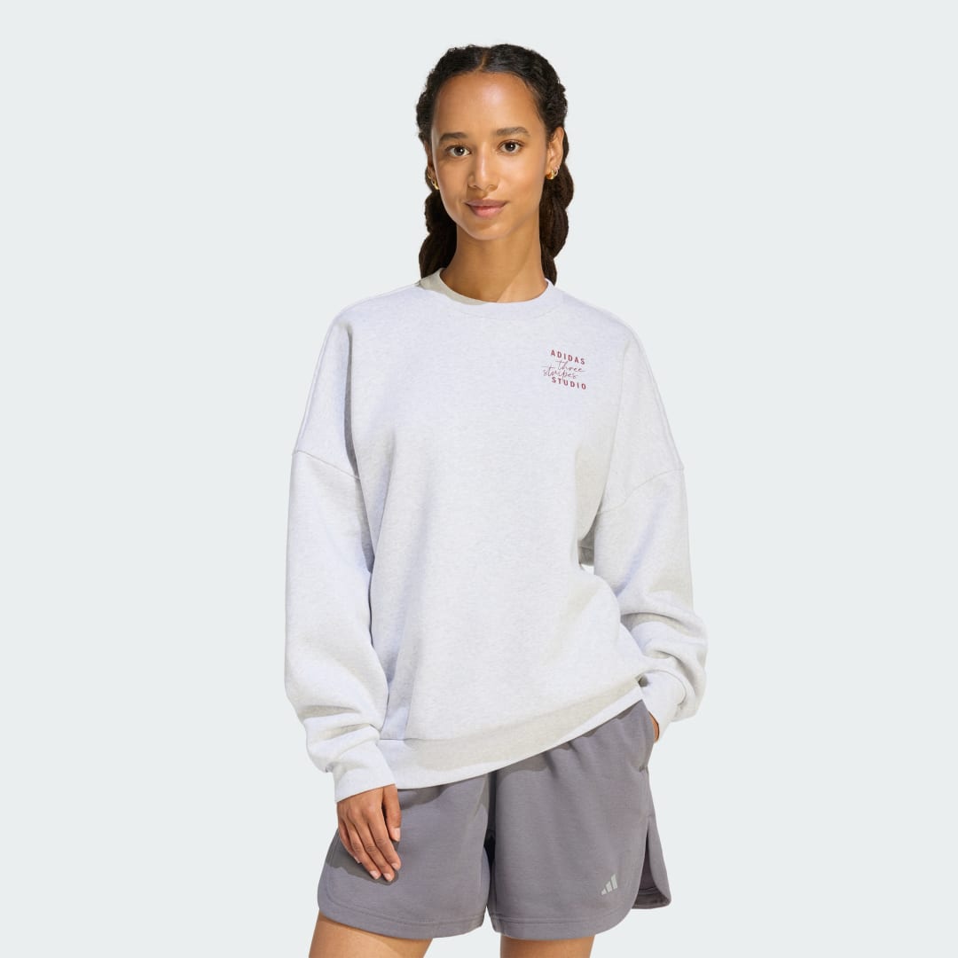 Суитчър adidas Performance Studio 3-Stripes Sweatshirt Сиво | KT0875, 0
