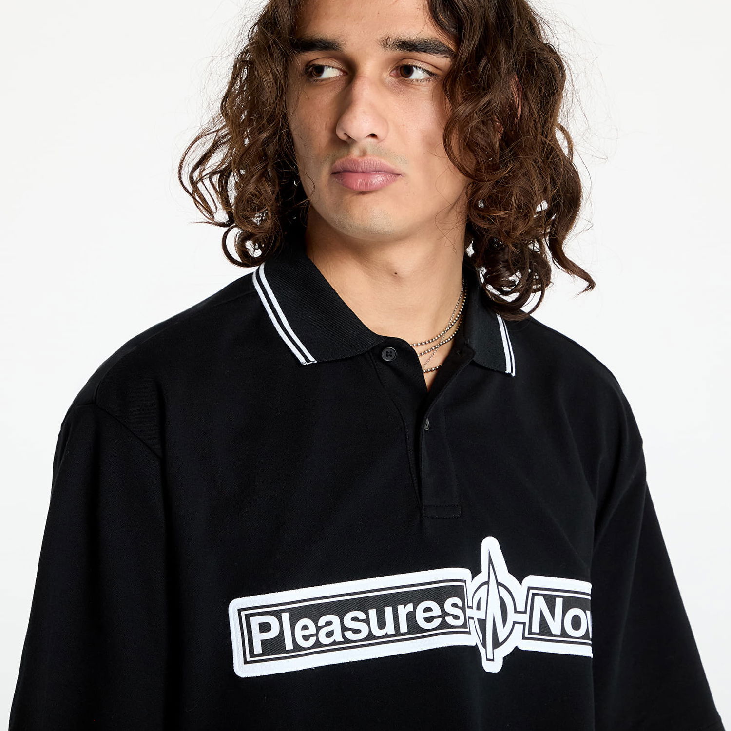 Тениска Pleasures Pn Boxy Polo Black Черно | P24F049 BLACK, 1