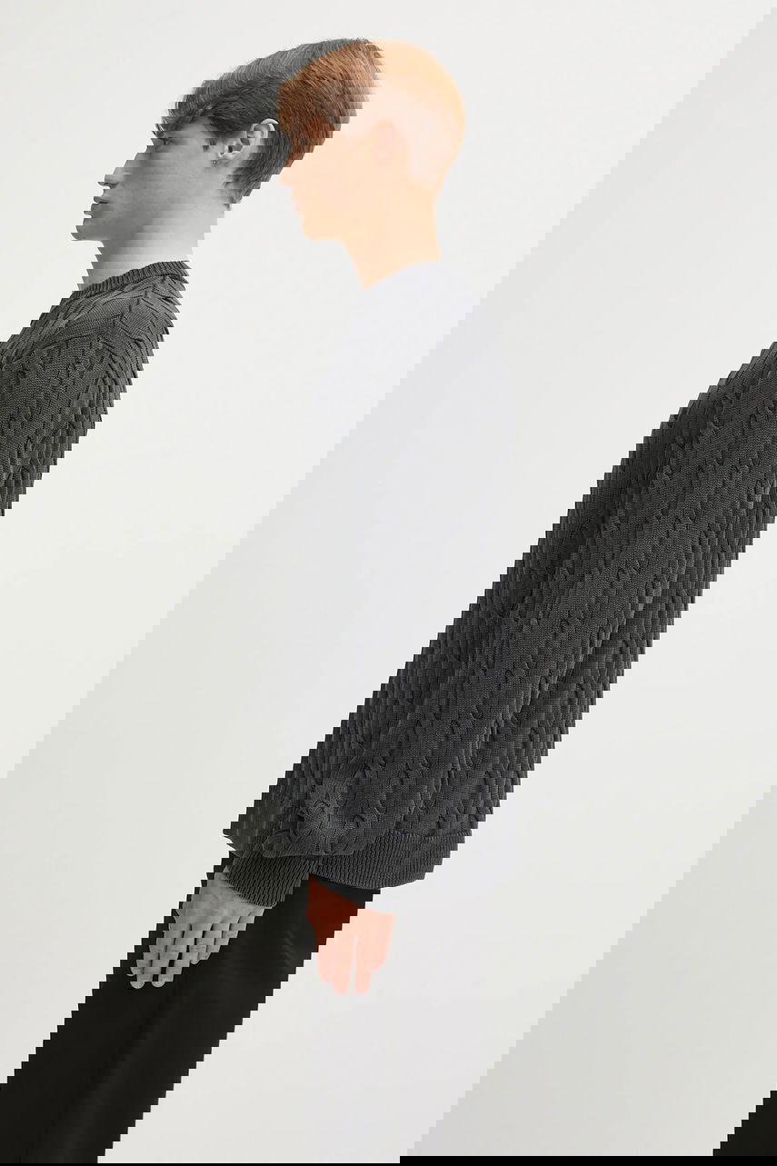 Пуловер Carhartt WIP Carter Cable Knit Cotton Sweater Сиво | I035179.89GD, 1