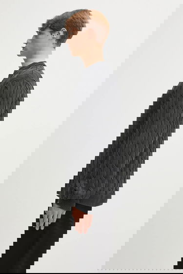 Пуловер Carhartt WIP Carter Cable Knit Cotton Sweater Сиво | I035179.89GD, 1